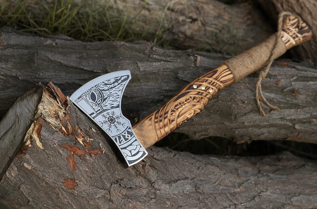 Handmade Viking Axe Hatchet, Hand Forged Wood Splitting Axe