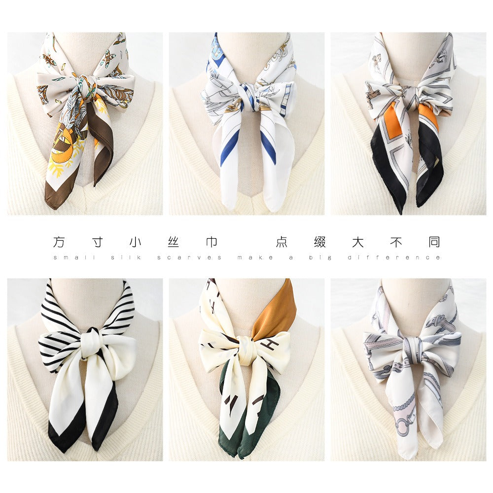 Silk Scarf Women's Sunscreen Beach Imitation Silk Versatile Silk Scarf Neckband