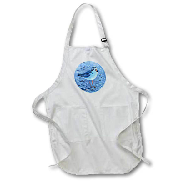 Apron - Plover Bird on Beach painting on circle lee Illustrations - Birds