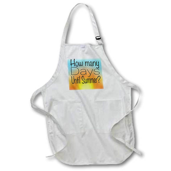 Apron - How Many Days Until Summer text on Sunset lee Illustrations - Summer