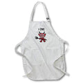 Apron - Funny Devil with Pitchfork says I Care Devil May Care Pun Funny