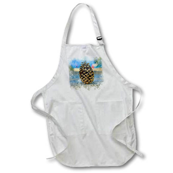 Apron - Image Of Watercolor Single Pinecone Image Of Watercolors