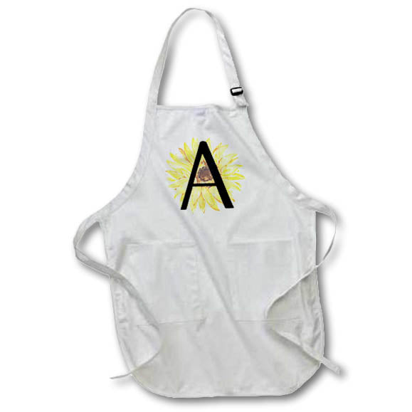 Apron - Monogram A Pretty Image Of Watercolor Sunflower Monograms