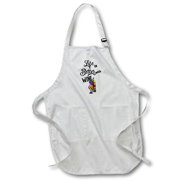 Apron - Funny Cute Life is Better with Wine Grapes for Wine Drinker Funny