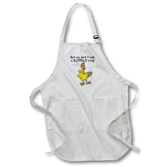 Apron - Funny Chicken eating Buffalo Wings surprise satire Funny