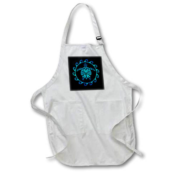 Apron - Turtle with Hawaiian tribal art on its shell for luck and long life. Creative Studios – Tribal Ocean Animals