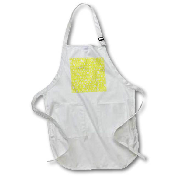 Apron - Hand Drawn Snowflake Blizzard With Illuminating Yellow Background Vector Art - Snowflake Pattern