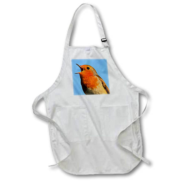 Apron - Robin Redbreast In Song Close Up Vector Vector Art - Robin