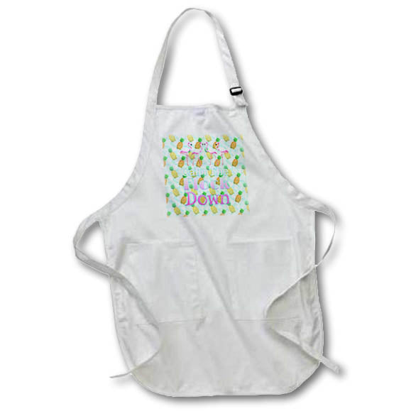 Apron - Retro flamingo Calm The Flock Down on summer pineapple pattern. Creative Studios – Flamingos