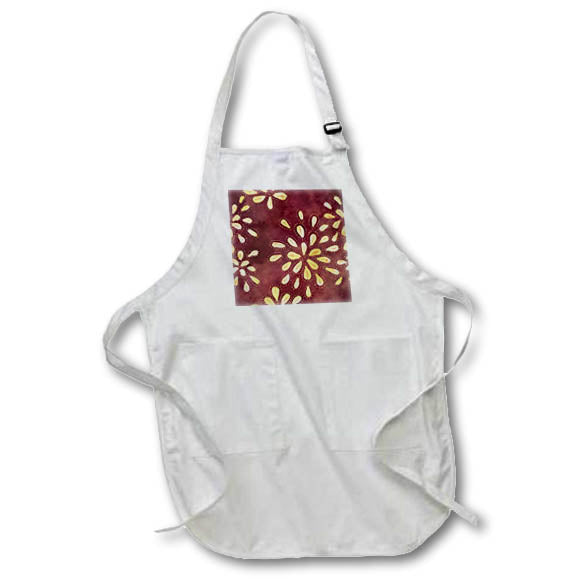 Apron - Chic Red and Image Of Gold Dotted Petals Pattern Patterns