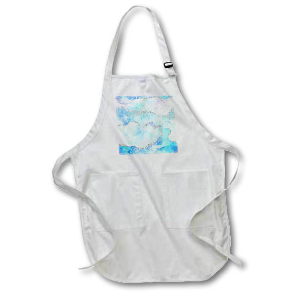 Apron - Glam Light Blue and Image Of Silver Glitter Agate Pattern Patterns
