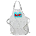 Apron - Underwater female SCUBA diver graphic with red and white DIVE flag. Creative Studios – SCUBA Diving
