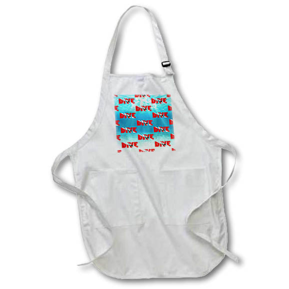 Apron - Underwater patterned women SCUBA diver graphic with DIVE flag. Creative Studios – SCUBA Diving