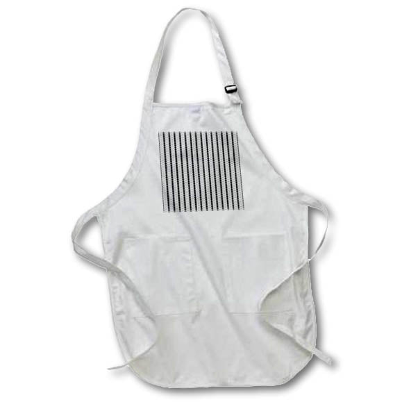 Apron - Artistic Black and White Vertical Stripe Pattern Digital Art - Decorative Lines