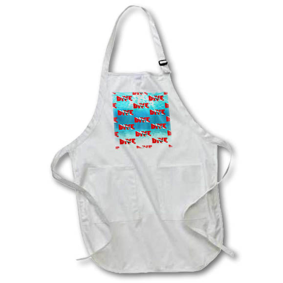 Apron - Underwater patterned male SCUBA diver graphic with DIVE flag. Creative Studios – SCUBA Diving