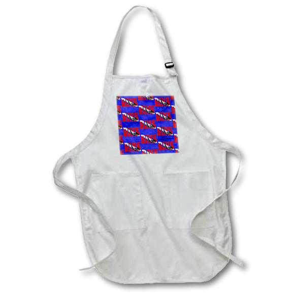 Apron - Female SCUBA Dive Master pattern on a blue nautical map. Creative Studios – SCUBA Diving