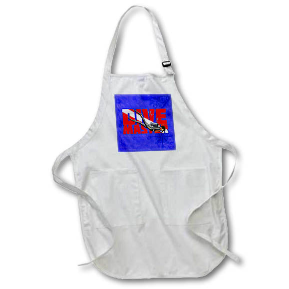 Apron - SCUBA Dive Master with dive flag on blue nautical map. Creative Studios – SCUBA Diving