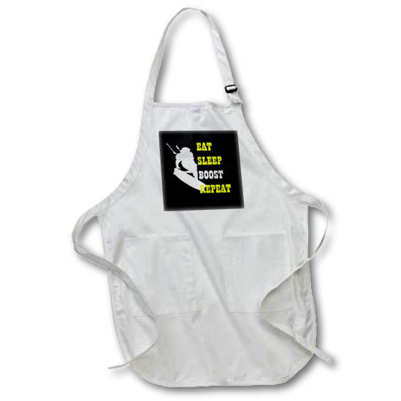 Apron - Eat Sleep Boost Repeat Kitesufer Life Yellow And White Vector Art Vector Art - Kitesurfer
