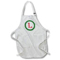 Apron - Christmas Wreath Monogram L Red Initial, SM3DR Christmas Monograms