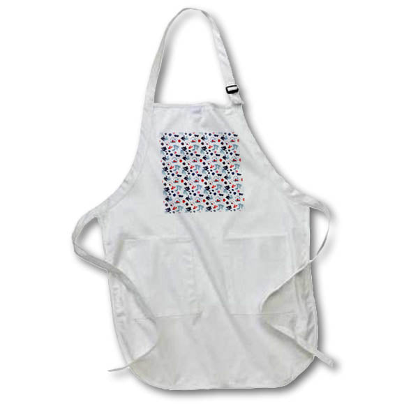 Apron - Pattern of red, black currant, raspberries, teapots, cups on beige Alexis Design - Pattern Berries