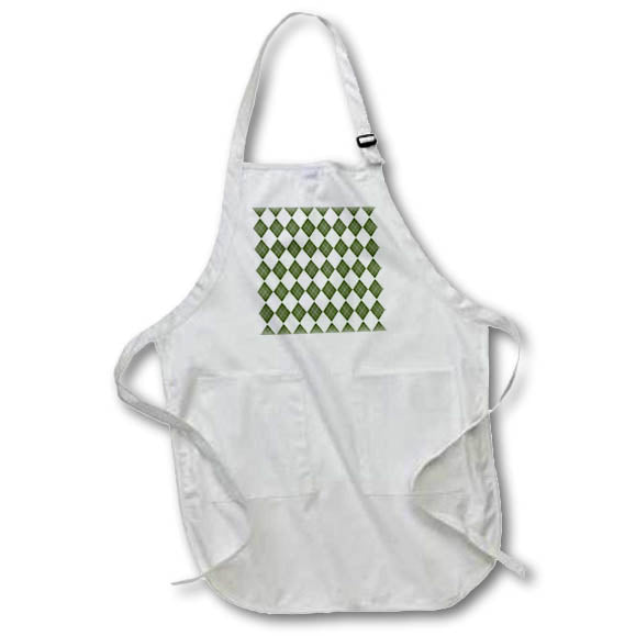 Apron - Green and White Argyle Pattern Patterns