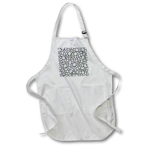 Apron - Glam White On Black Image Of Diamond Jewels Random Pattern Patterns