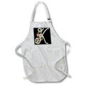 Apron - Monogram Initial K With Pretty Pink Flowers Monograms