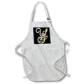 Apron - Monogram Initial Y With Pretty Pink Flowers Monograms