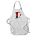 Apron - Red Monogram Initial R With An Eiffel Tower Monograms
