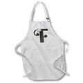 Apron - Monogram Initial F With Pretty White Floral Monograms