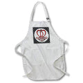 Apron - Monogram Initial D Red Heart Flourish Monograms
