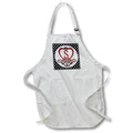 Apron - Monogram Initial S Red Heart Flourish Monograms