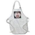 Apron - Monogram Initial V Red Heart Flourish Monograms