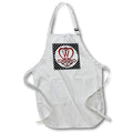 Apron - Monogram Initial W Red Heart Flourish Monograms