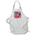 Apron - Lines Of Red and Black Geometric Pattern On Grey Vector Art - Stripes and Lines Pattern