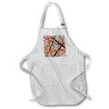 Apron - Lines Of Orange and Black Geometric Pattern On Grey Vector Art - Stripes and Lines Pattern