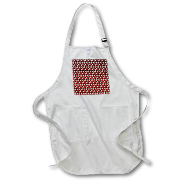 Apron - Pretty Deep Red Image Of Glossy Hearts Pattern Patterns