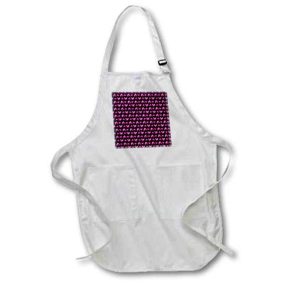 Apron - Cute Bright Pink Image Of Metal Up and Down Hearts Pattern Patterns