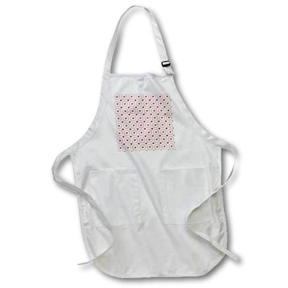 Apron - Pretty Red Hearts In Decorative Circles Pattern Patterns