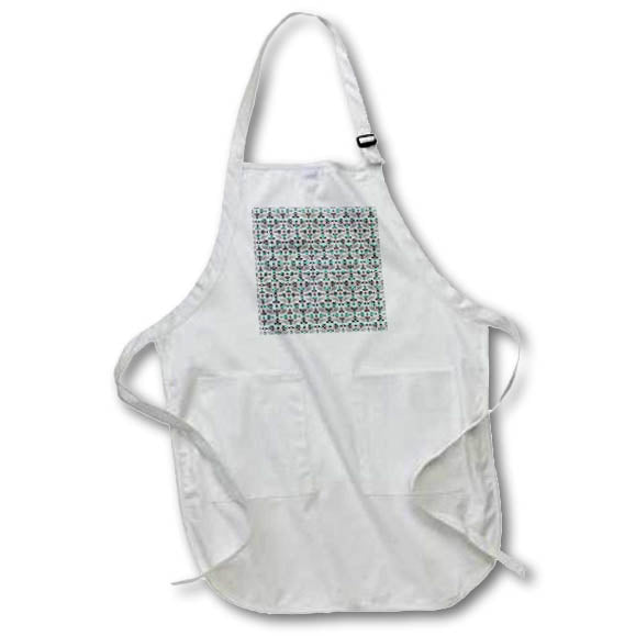 Apron - Modern Green On Gray Snowflake Ornamental Pattern Patterns