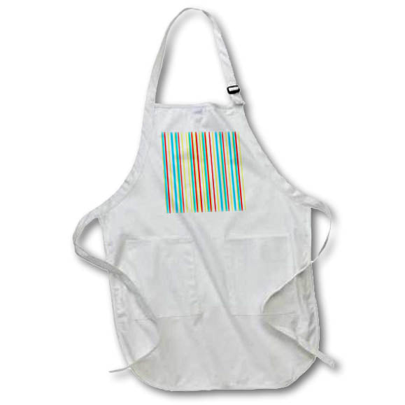 Apron - Red, Blue, Green, Yellow Stripes Pattern Patterns