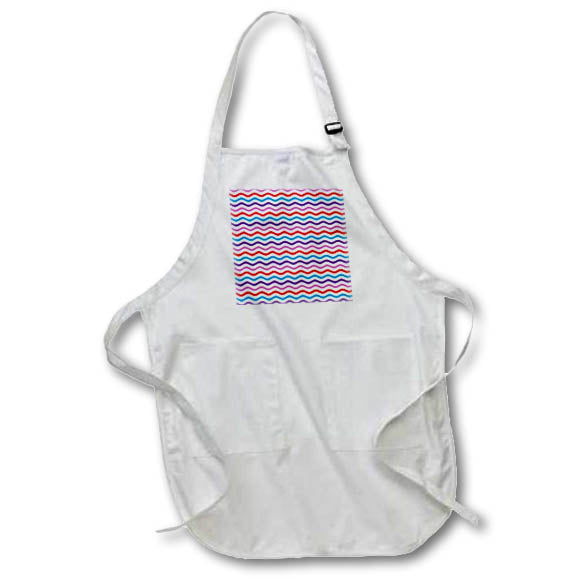 Apron - Cute Pink Red Aqua Purple Wavy Lines Pattern Patterns