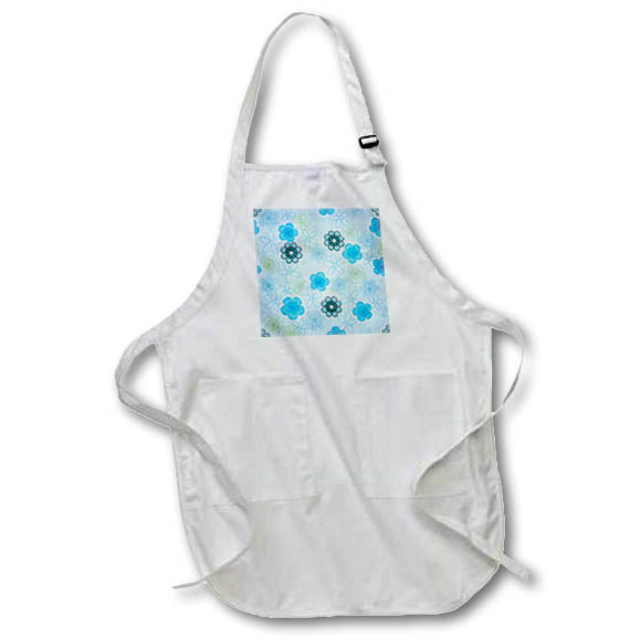 Apron - Pretty Blue and Aqua Flower Pattern Patterns