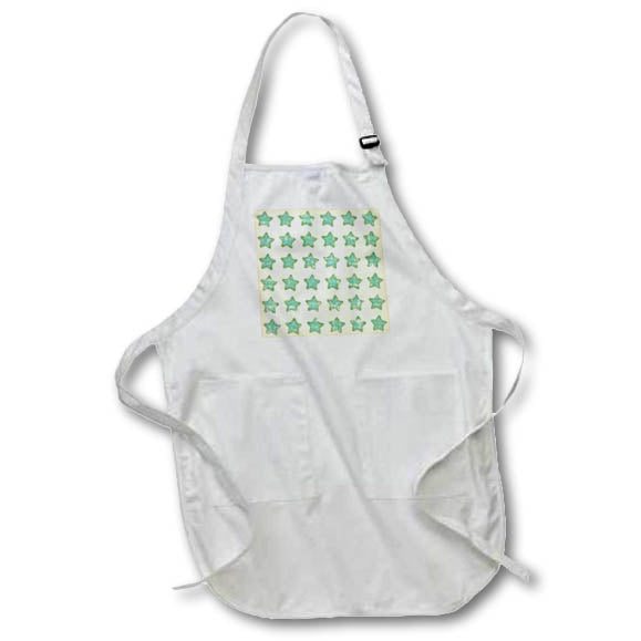 Apron - Cute Mint Green and Red Grunge Star Pattern Patterns