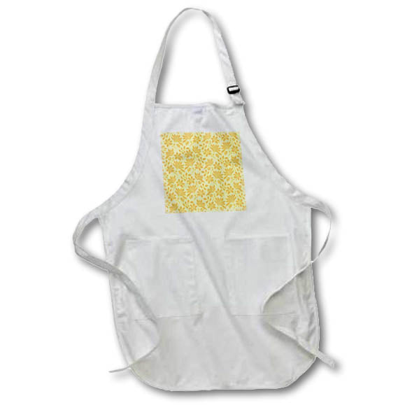 Apron - Pretty Orange and Yellow Flowers and Leaves Pattern Patterns