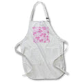 Apron - Pretty Contemporary Pink Flowers and Leaves Pattern Patterns