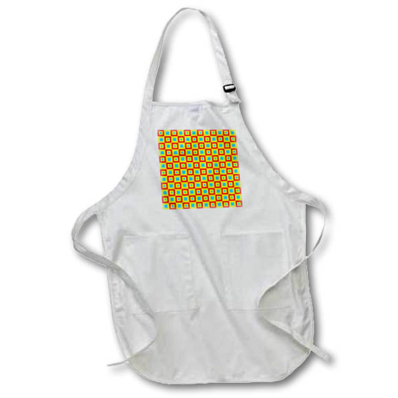 Apron - Red, Yellow, and Blue Retro Squares Pattern Patterns