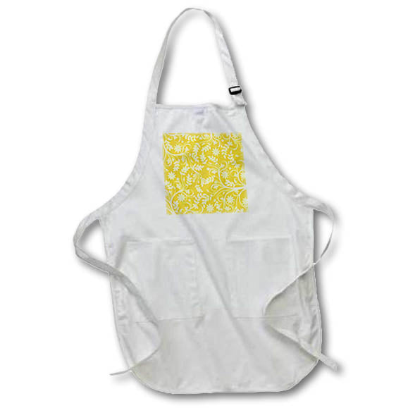 Apron - Pretty Yellow and White Leaves Pattern Patterns