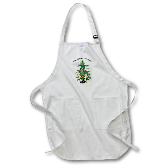 Apron - Christmas Tree with Kittens Art - Christmas