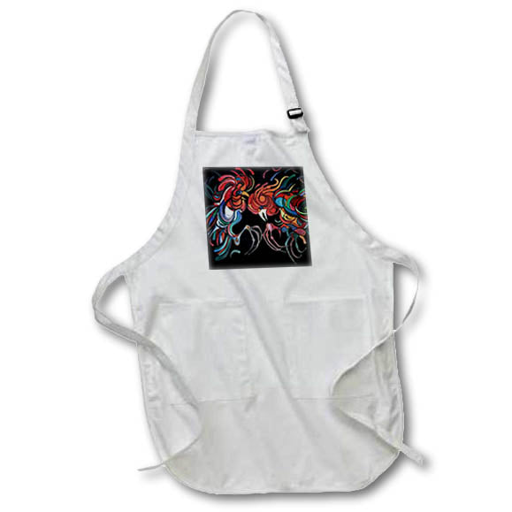 Apron - Colorful Farmyard Roosters Vector Art - Roosters